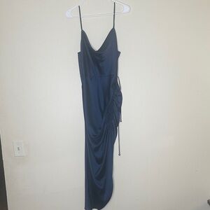 Fashion Nova Midnight Blue Asymmetrical Dress